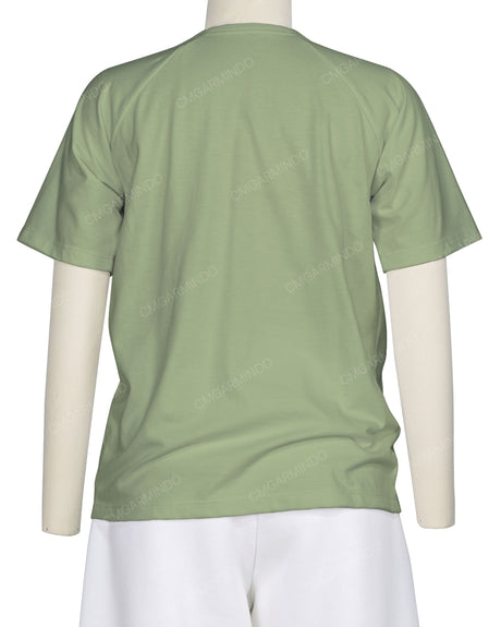 Button Shoulder Raglan T-Shirt