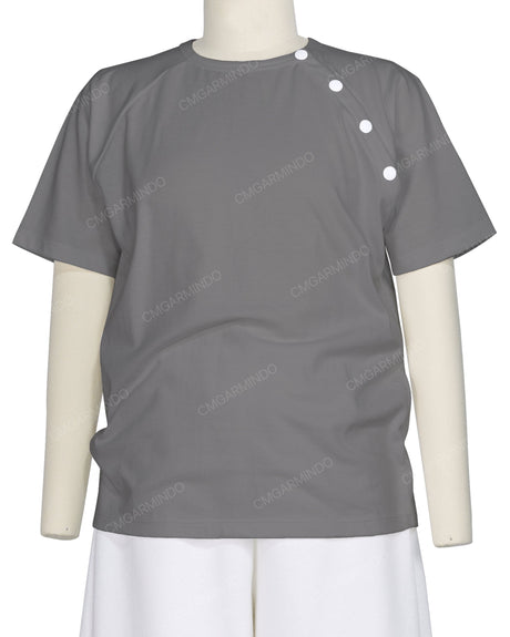 Button Shoulder Raglan T-Shirt