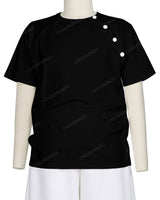 Button Shoulder Raglan T-Shirt