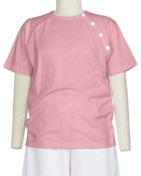 Button Shoulder Raglan T-Shirt