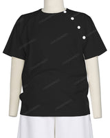 Button Shoulder Raglan T-Shirt