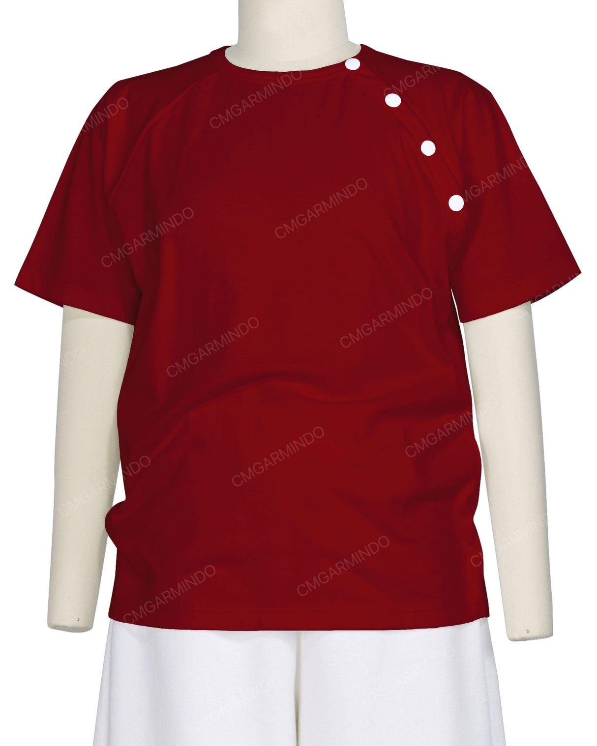 Button Shoulder Raglan T-Shirt