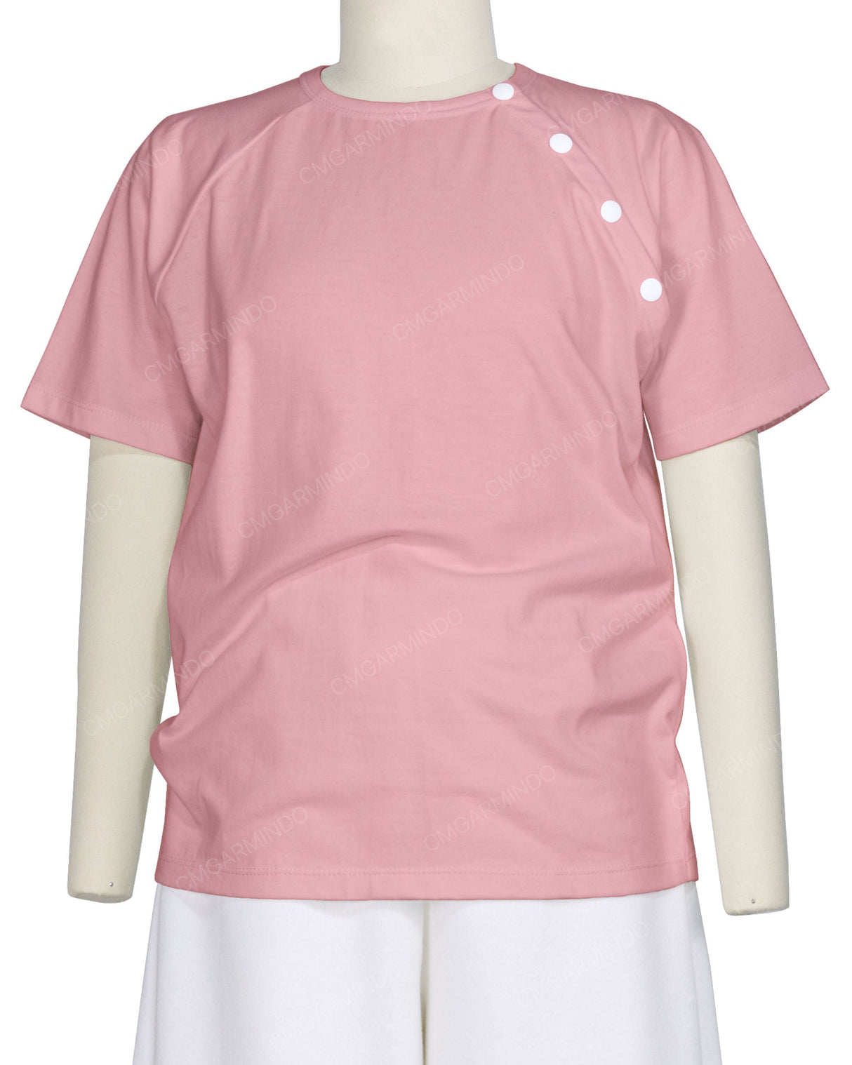 Button Shoulder Raglan T-Shirt