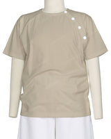 Button Shoulder Raglan T-Shirt