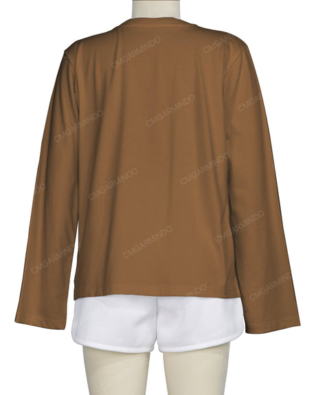 Regular Long Sleeve Crew Neck T-Shirt
