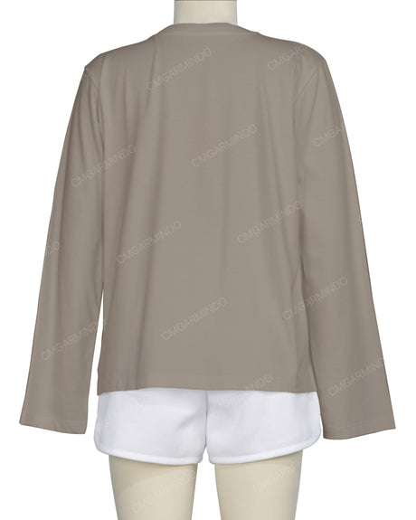 Regular Long Sleeve Crew Neck T-Shirt