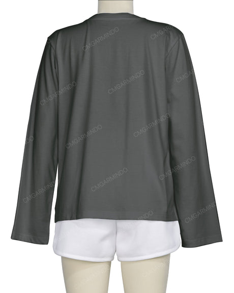 Regular Long Sleeve Crew Neck T-Shirt