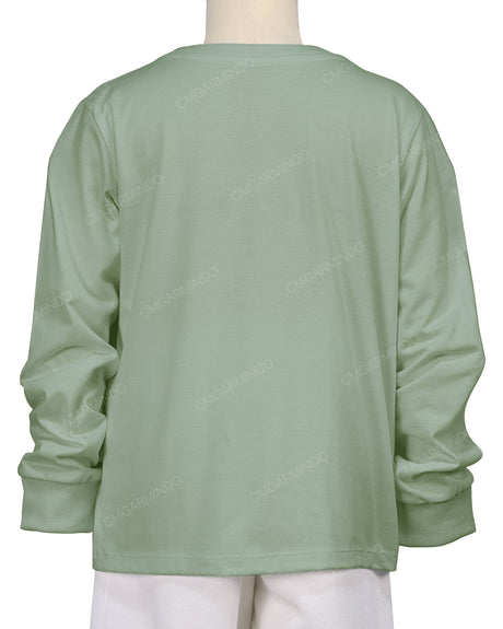 Ribbed Trim Long Sleeve T-Shirt