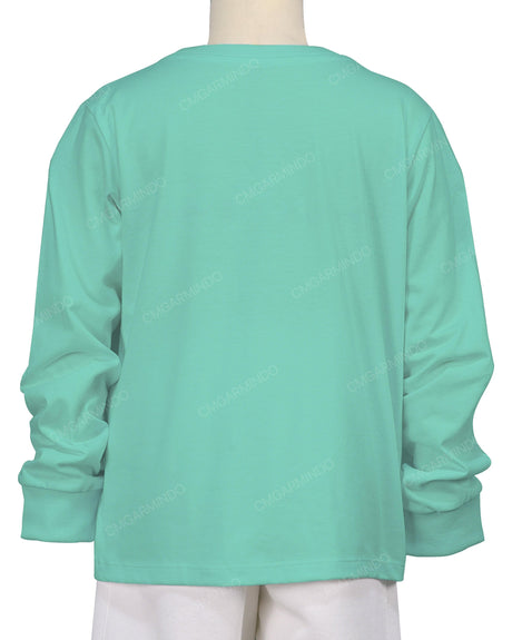 Ribbed Trim Long Sleeve T-Shirt