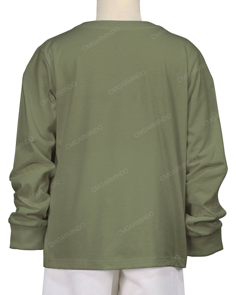 Ribbed Trim Long Sleeve T-Shirt