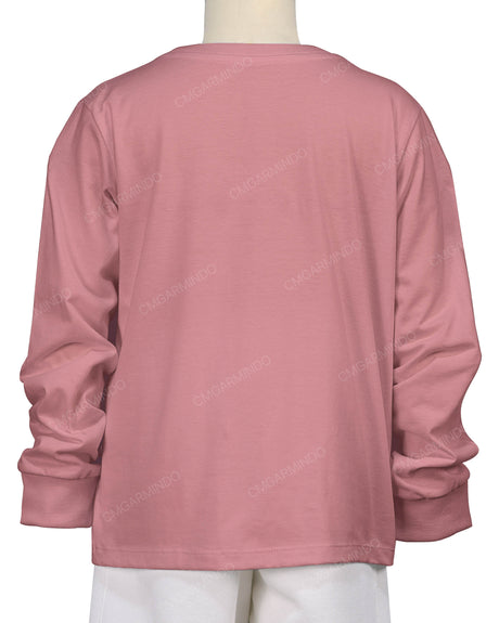 Ribbed Trim Long Sleeve T-Shirt