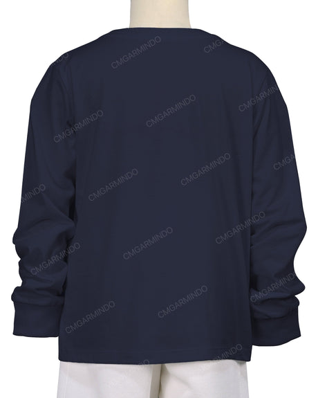 Ribbed Trim Long Sleeve T-Shirt