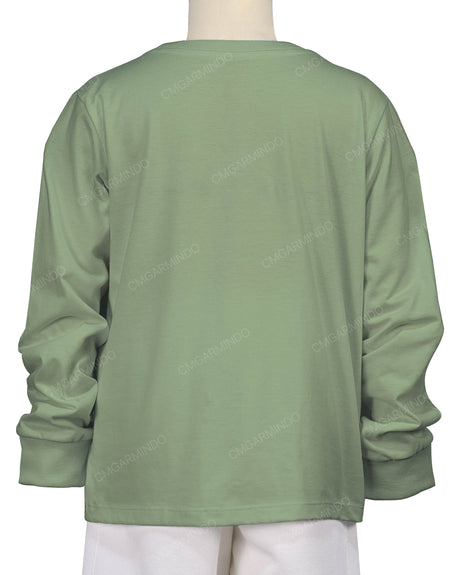 Ribbed Trim Long Sleeve T-Shirt
