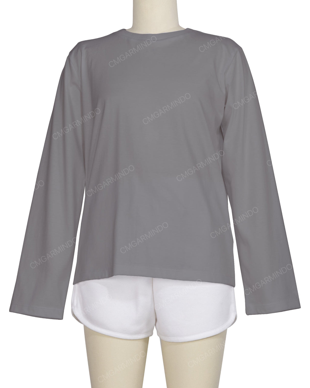 Ribbed Trim Long Sleeve T-Shirt