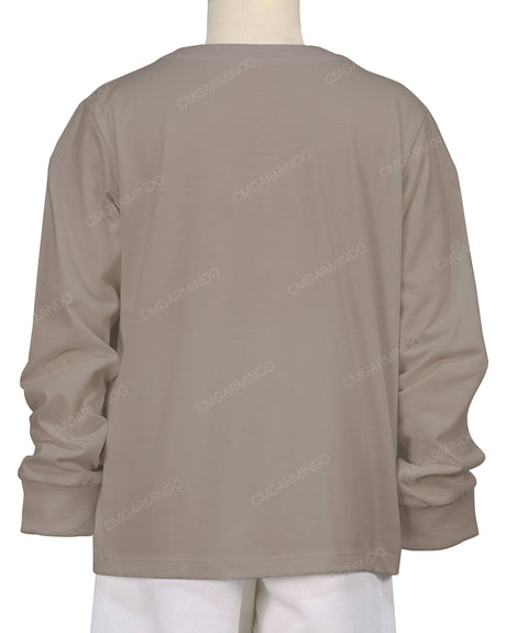 Ribbed Trim Long Sleeve T-Shirt