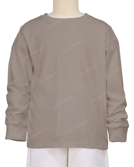 Ribbed Trim Long Sleeve T-Shirt