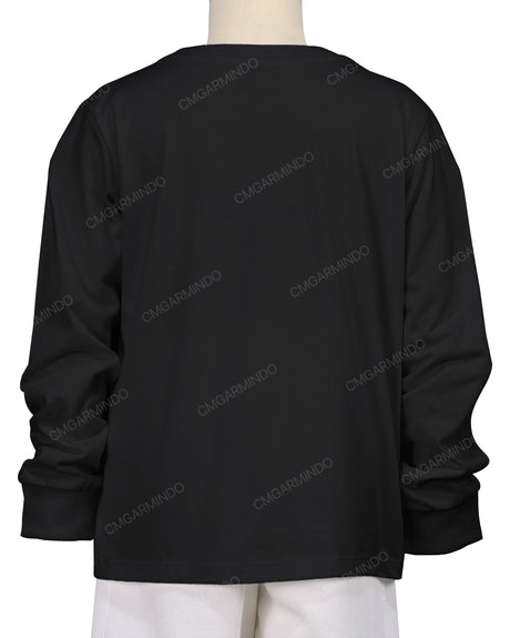 Ribbed Trim Long Sleeve T-Shirt