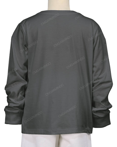 Ribbed Trim Long Sleeve T-Shirt