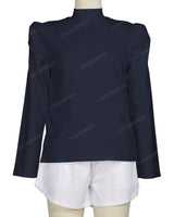 Long Sleeve High Neck Puff Shoulder Top