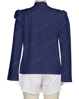 Long Sleeve High Neck Puff Shoulder Top