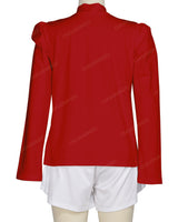 Long Sleeve High Neck Puff Shoulder Top
