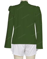 Long Sleeve High Neck Puff Shoulder Top
