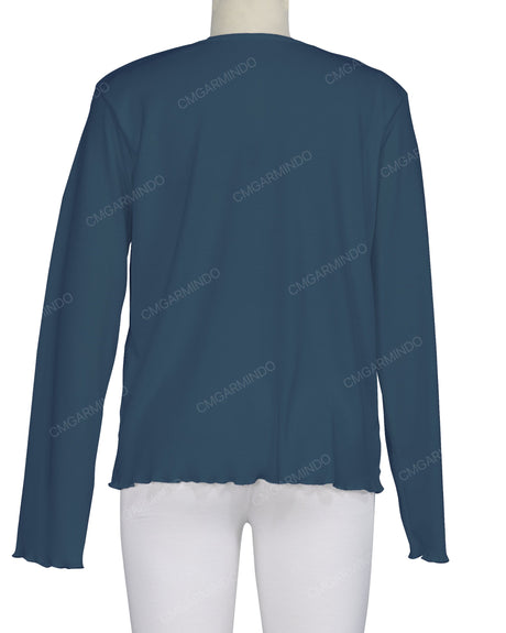 Long Sleeve Binding Neck T-Shirt