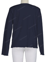 Long Sleeve Binding Neck T-Shirt