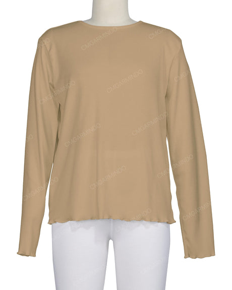 Long Sleeve Binding Neck T-Shirt