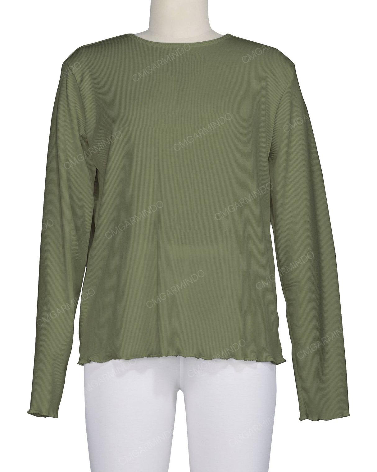 Long Sleeve Binding Neck T-Shirt