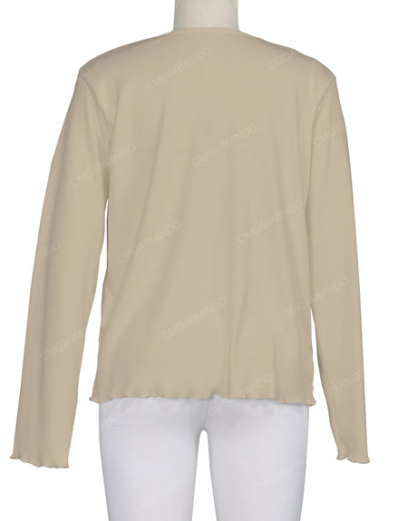 Long Sleeve Binding Neck T-Shirt