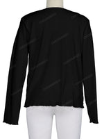 Long Sleeve Binding Neck T-Shirt