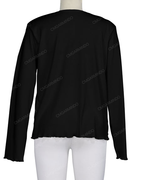 Long Sleeve Binding Neck T-Shirt