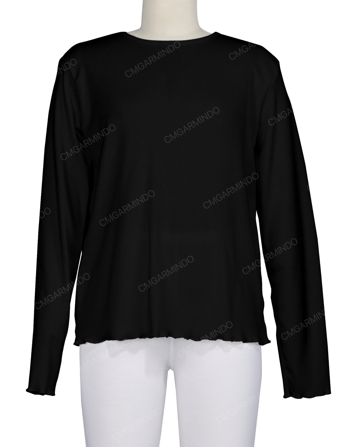 Long Sleeve Binding Neck T-Shirt