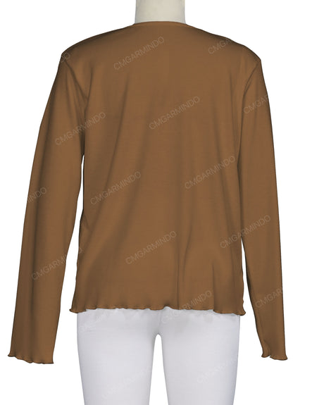 Long Sleeve Binding Neck T-Shirt