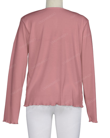 Long Sleeve Binding Neck T-Shirt