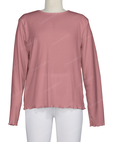 Long Sleeve Binding Neck T-Shirt