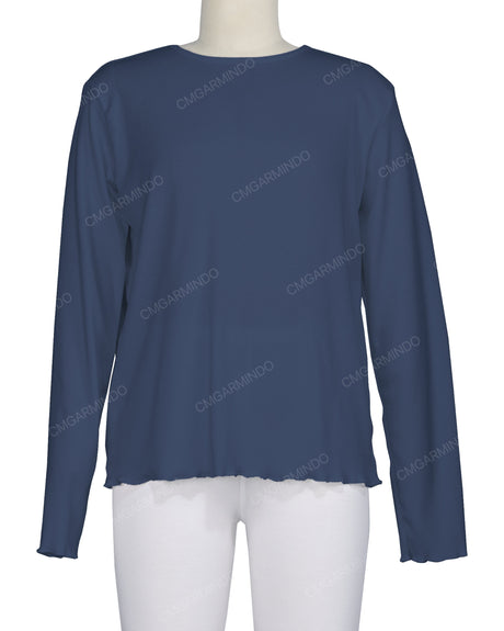 Long Sleeve Binding Neck T-Shirt