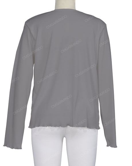 Long Sleeve Binding Neck T-Shirt
