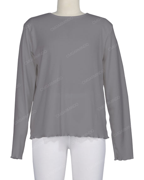Long Sleeve Binding Neck T-Shirt