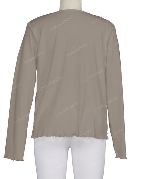 Long Sleeve Binding Neck T-Shirt