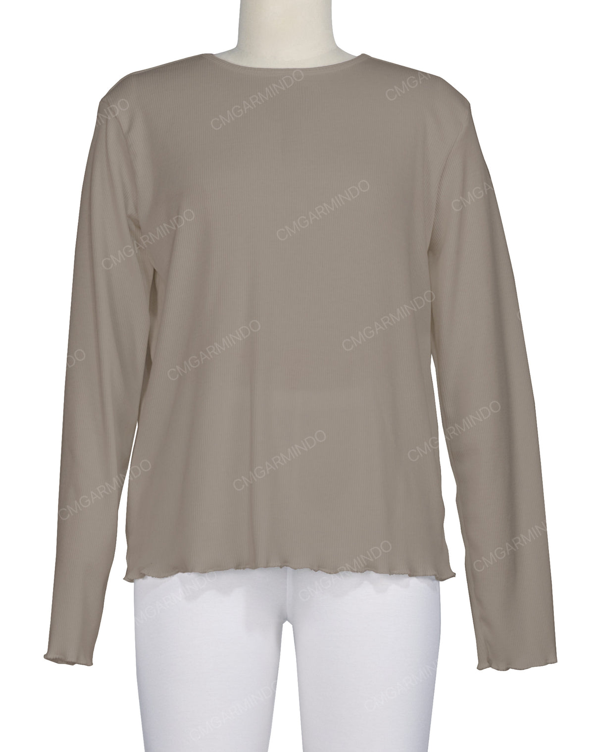 Long Sleeve Binding Neck T-Shirt