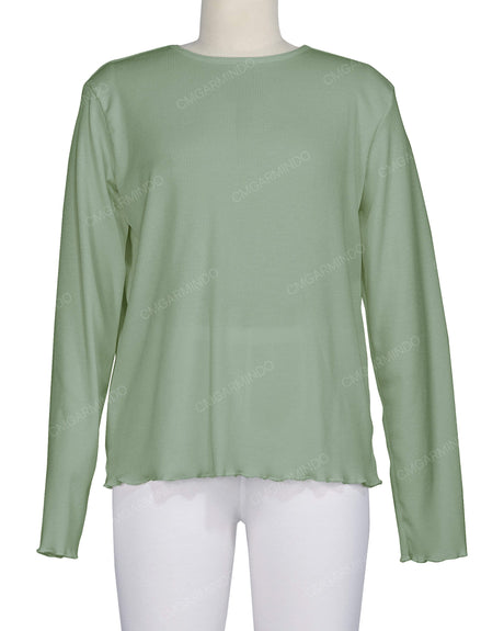 Long Sleeve Binding Neck T-Shirt