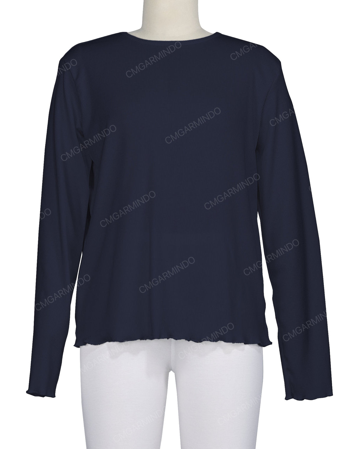 Long Sleeve Binding Neck T-Shirt