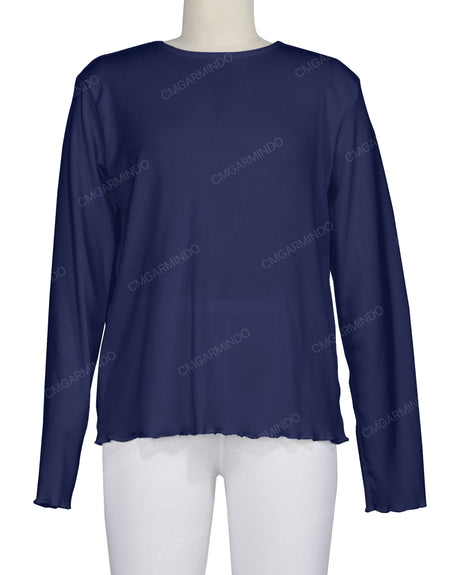 Long Sleeve Binding Neck T-Shirt