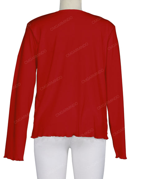 Long Sleeve Binding Neck T-Shirt