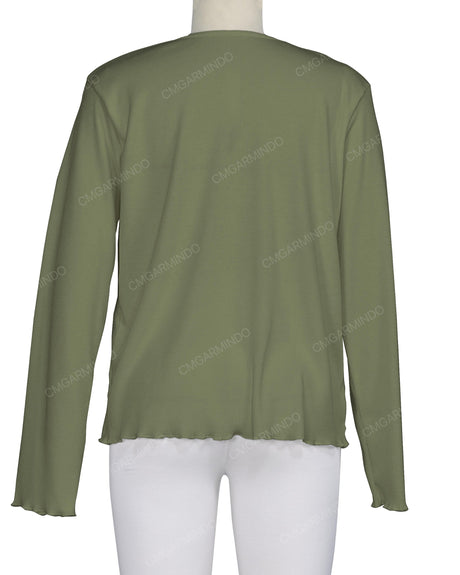 Long Sleeve Binding Neck T-Shirt