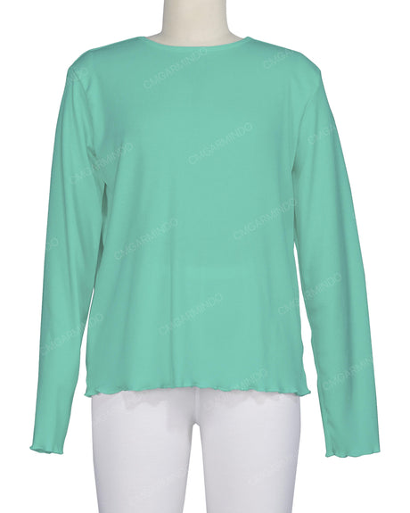Long Sleeve Binding Neck T-Shirt