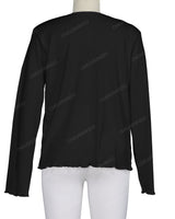 Long Sleeve Binding Neck T-Shirt