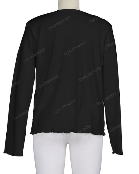 Long Sleeve Binding Neck T-Shirt